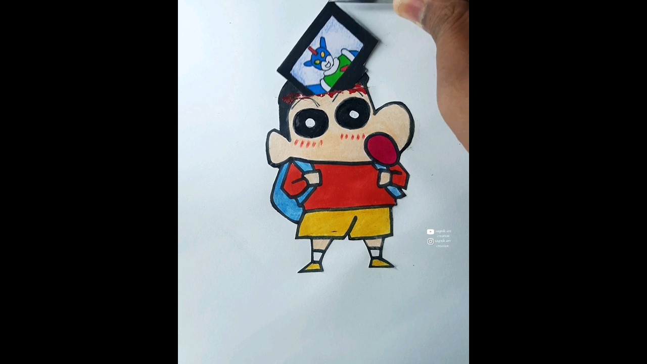 shinchan brain fresh drawing ||❤️❤️#shorts #viral #art