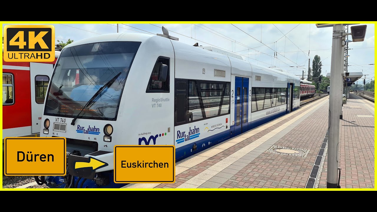 【4K】 Führerstandsmitfahrt  Düren Zob  nach Euskirchen mit Rurtalbahn über Vettweiß,Zülpich Bördebahn