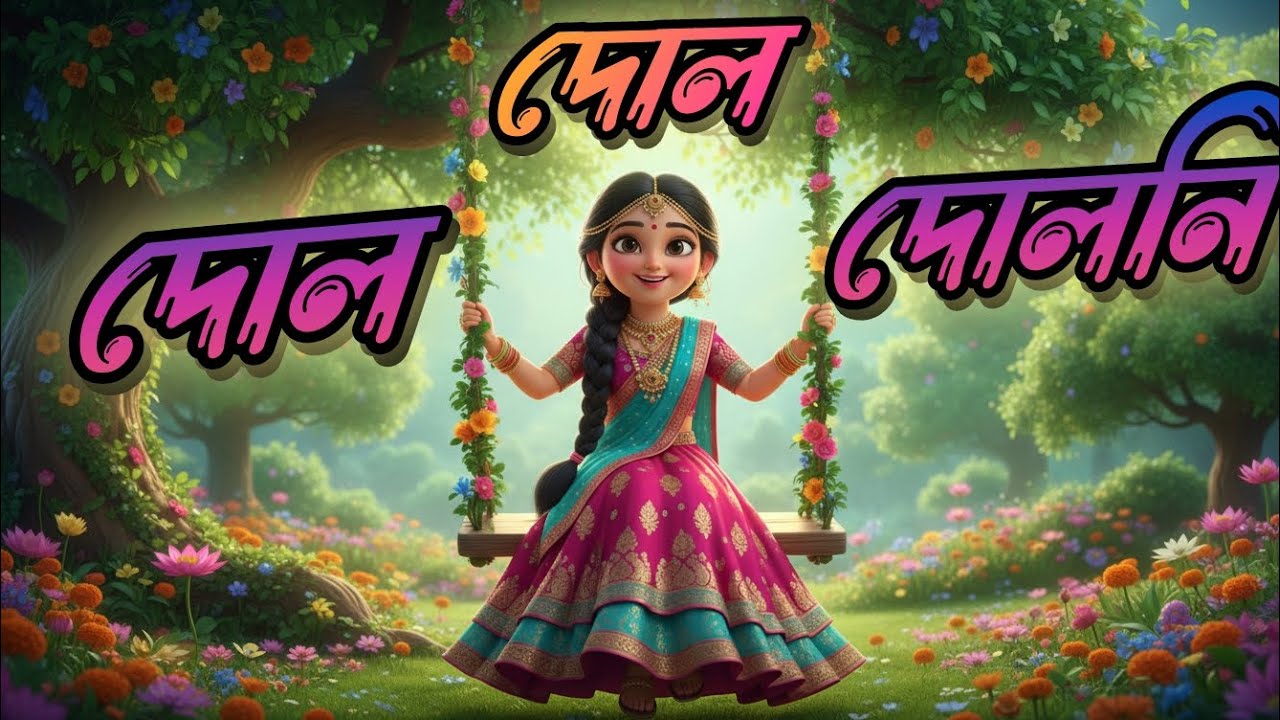 দোল দোল দুলুনি | বাংলা জনপ্রিয় ছড়া গান | 3D Cartoon Kids Rhyme |