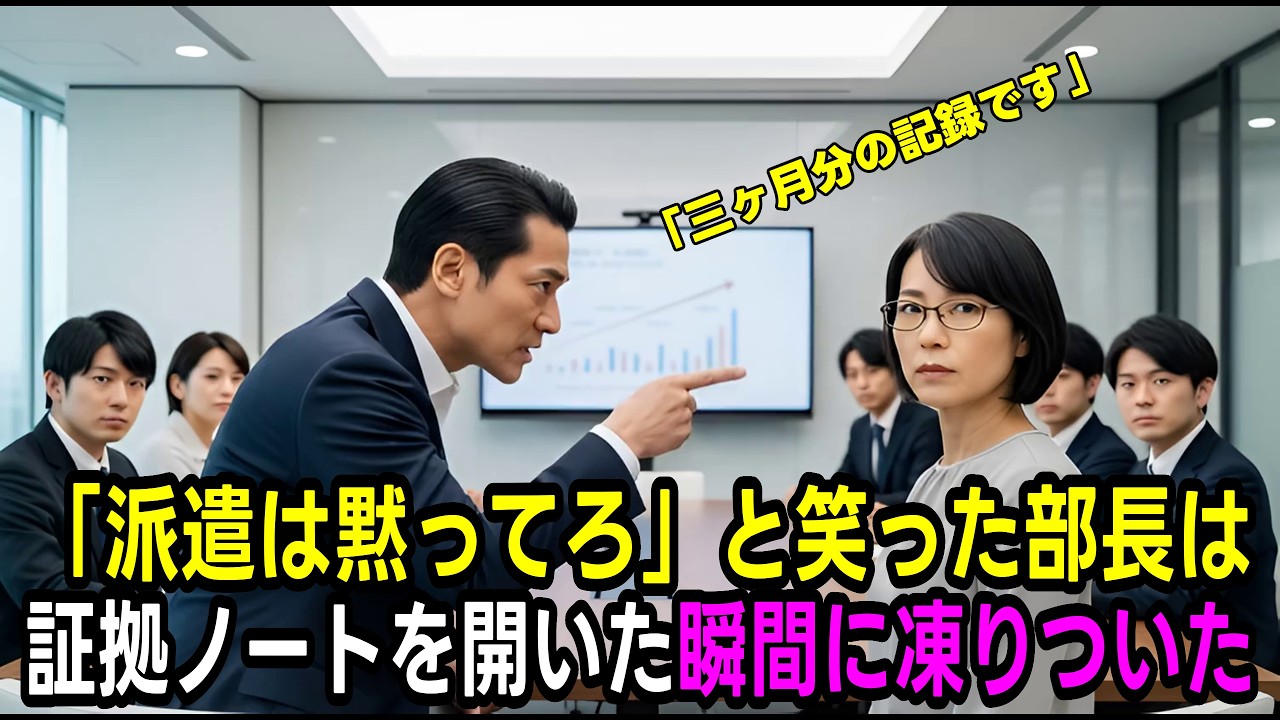 「派遣は黙ってろ」と罵倒し部下の成果を奪い続けた部長→翌日、派遣社員が証拠のノートを社長の前に置いた結果…