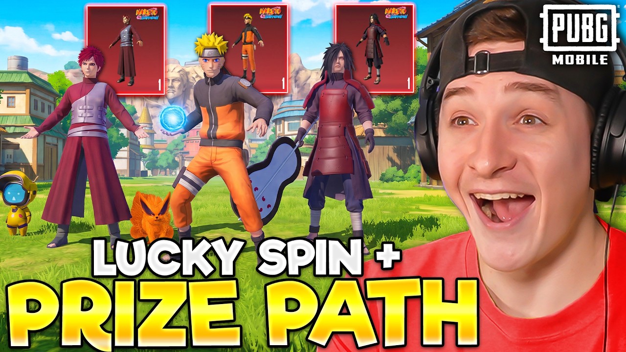 MAXED NARUTO PRIZE PATH & LUCKY SPIN MYTHICS! PUBG MOBILE