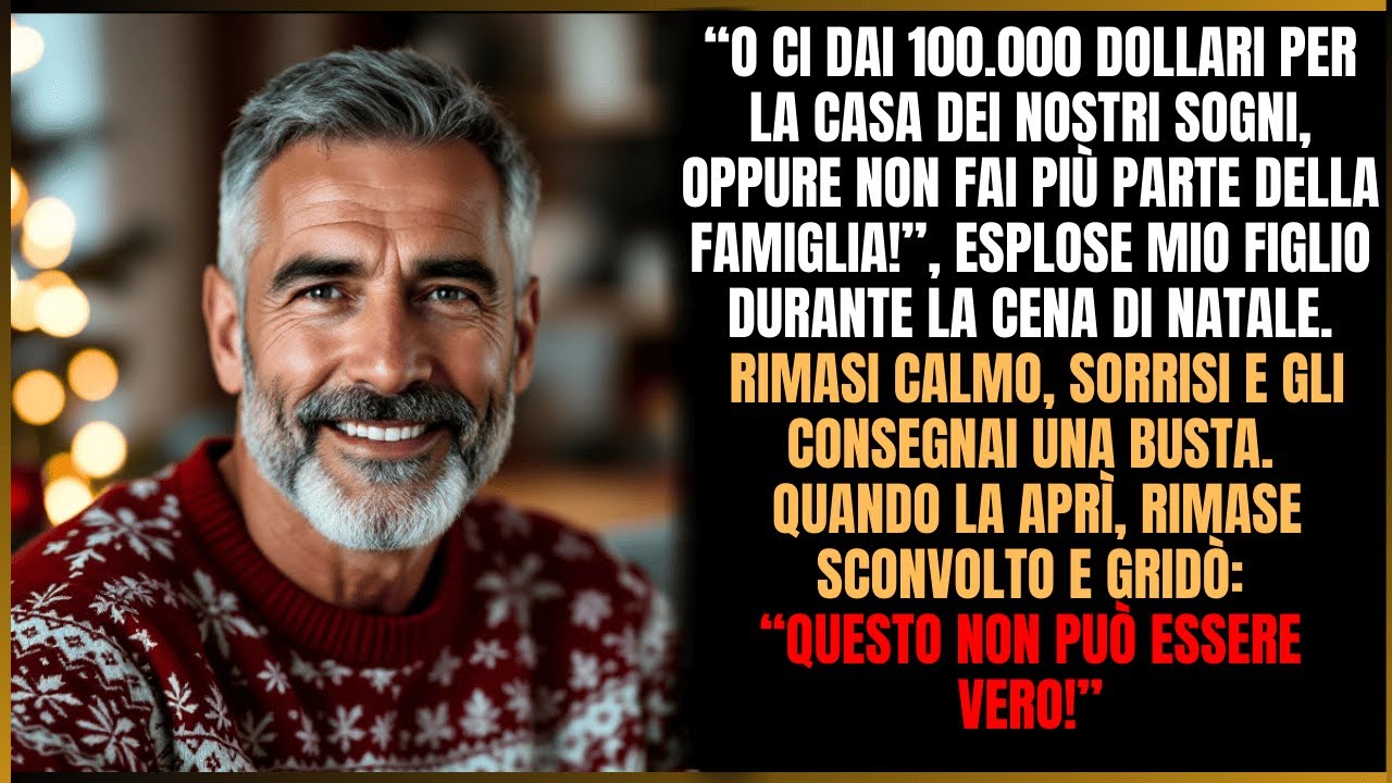 Mio figlio ha chiesto 100 mila dollari a Natale, ma gli ho dato una busta. Era sotto shock.