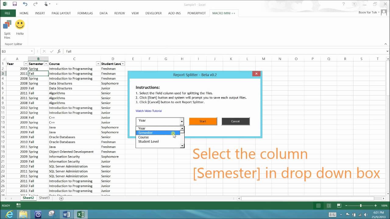 Excel Macro Tools   File Splitter