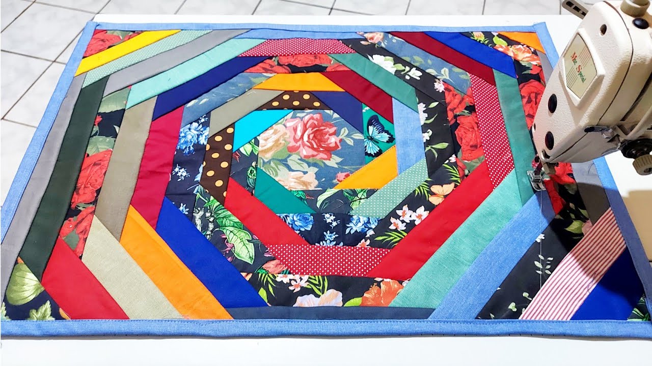 MAIS UM LINDO TAPETE DE RETALHO # HEXAGONAL