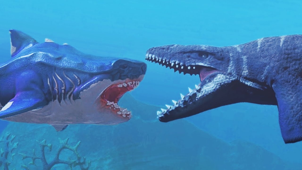 NEW MEGALODON vs MOSASAURUS - Feed and Grow Fish - Part 95 | Pungence