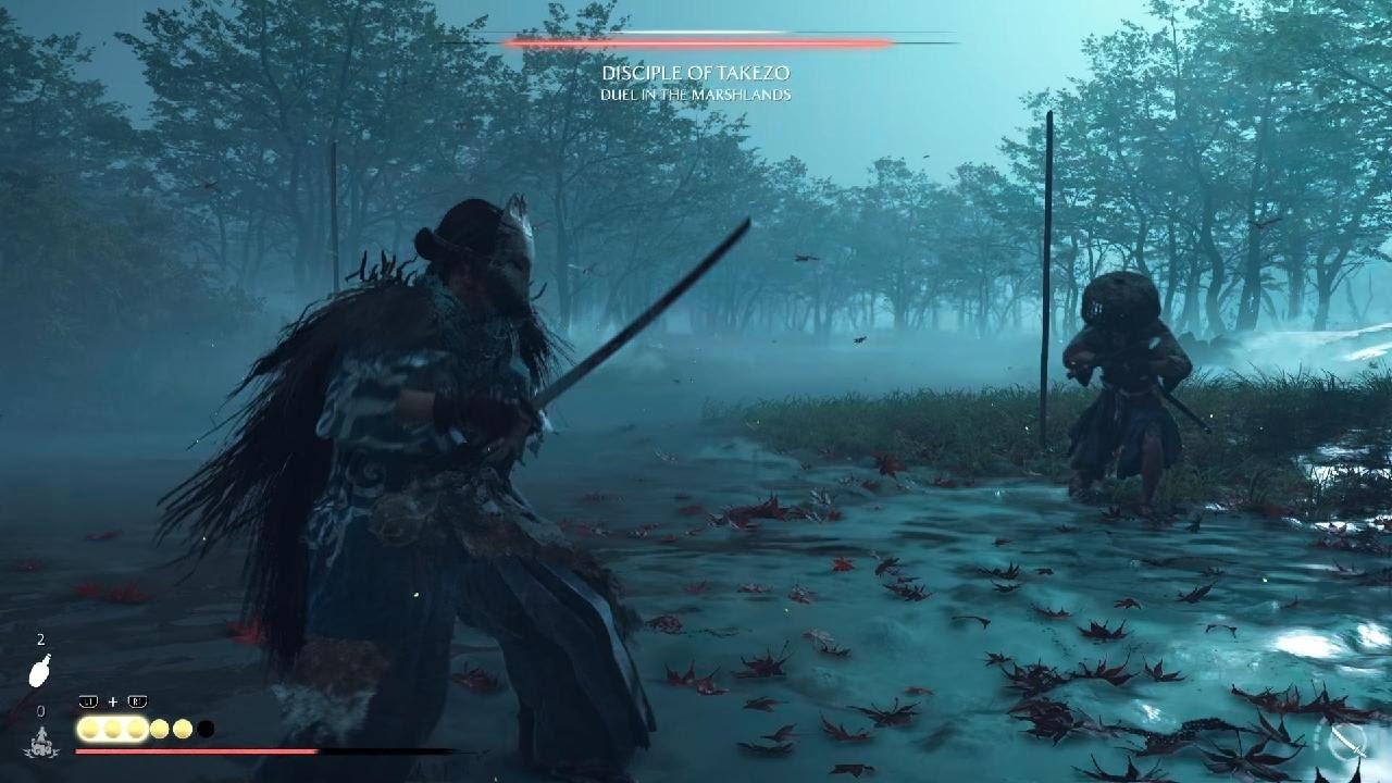 Ghost of Yōtei dual in the marshlands