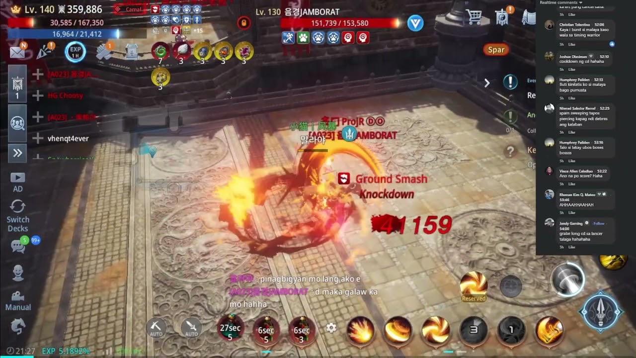 Mir4 - Lancer  359k vs Warrior (Crit Eva Build) 365k