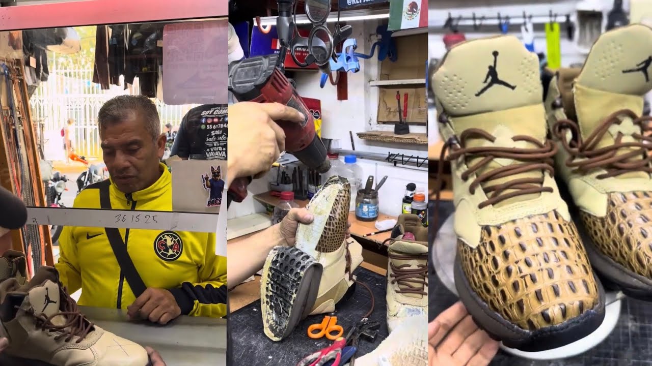 “¡Cambia el juego con estos Jordan y su chinela de cocodrilo! 🐊🔥👟 #EstiloExclusivo”