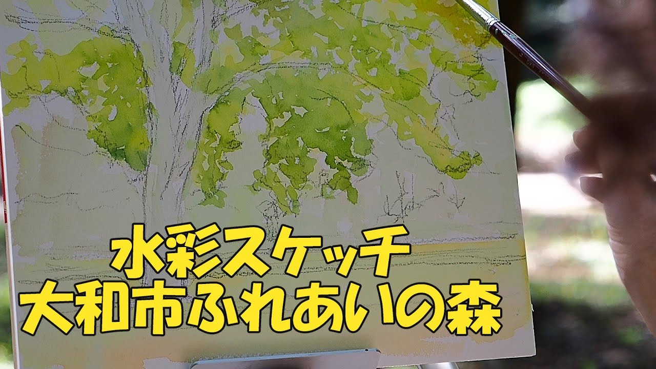 32. 水彩スケッチ　大和市ふれあいの森　watercolor