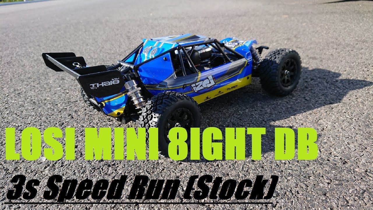 Losi Mini 8ight Desert Buggy Stock Out of the Box(3s Lipo) Speed Run.
