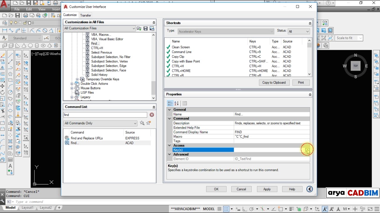 How to create your own keyboard shortcuts in Autocad