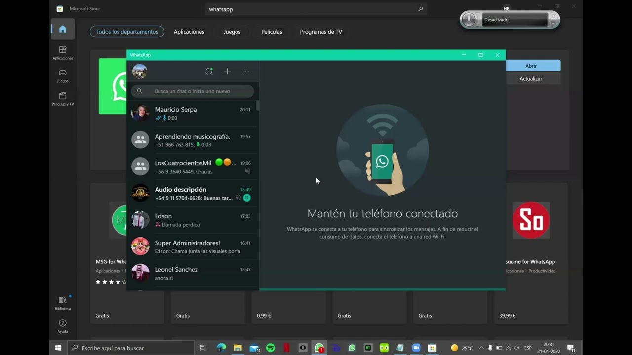 Tutorial WhatsApp Accesible con NVDA