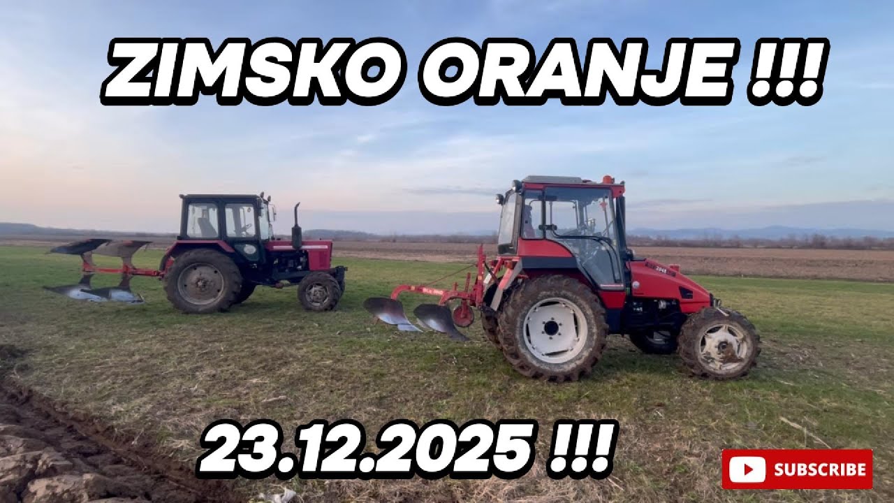 ZIMSKO ORANJE U 2025 GODINI SA DVA TRAKTORA, VTZ 2048AC I BELARUS 820, DECEMBAR 23 ...