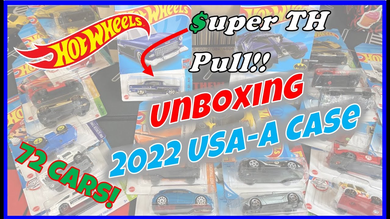UNBOXING HOT WHEELS 2022 USA - A CASE - SUPER TREASURE HUNT PULL!! $$