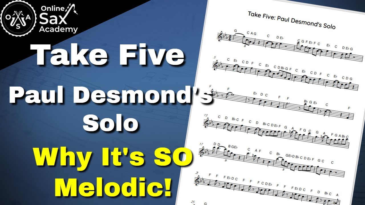 Learn the Take Five Sax Solo: Why It's SO Melodic! Free Transcription and Backing Tracks #18