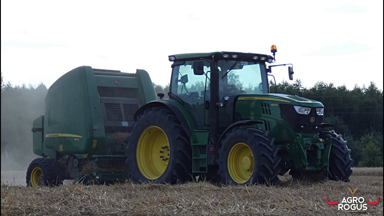 ☆Szybkie Prasowanie Słomy 2019!☆John Deere 6140R & John Deere 854☆