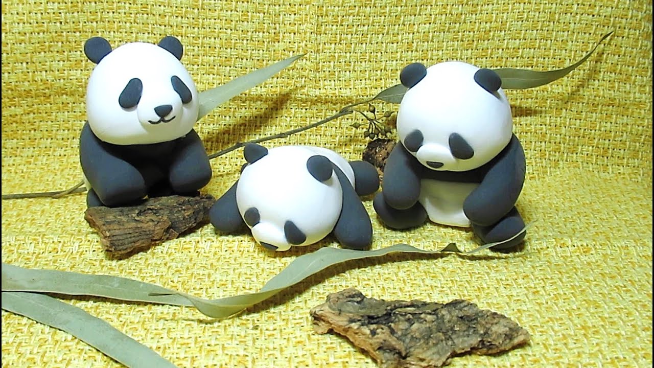 ころころパンダの作り方【軽量樹脂粘土】