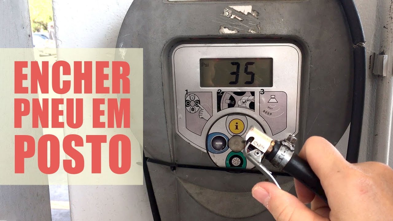 Como encher pneu (câmara de ar) em bomba de ar de posto de gasolina