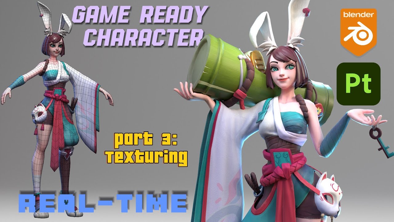 Blender game ready Character Stylized - Substance painter - REALTIME - PART 3: TEXTURING