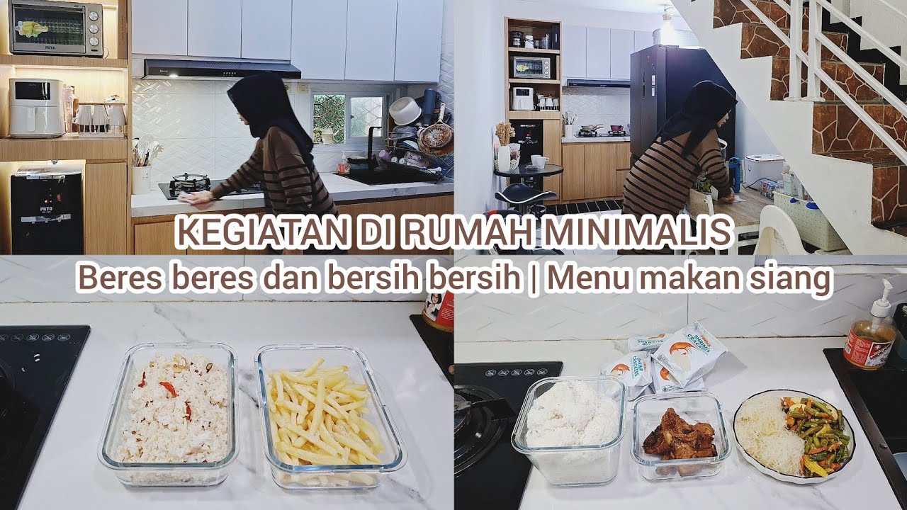 Kegiatan di rumah minimalis | Bersih bersih, unboxing paket dan menata menu makan siang