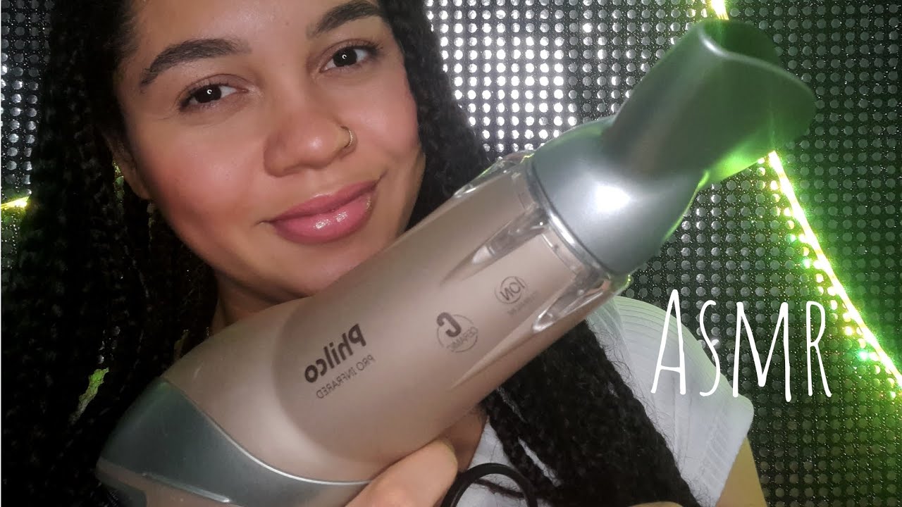 ASMR Salão de beleza, cabeleireira fazendo seu cabelo: mechas, escova e chapinha
