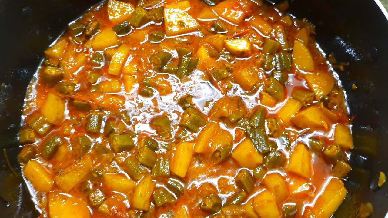 World Favourite vegetable Aloo Bhindi |إيدام باميه وبطاطس |Okra/Ladyfinger curry| آلو بھنڈی سالن