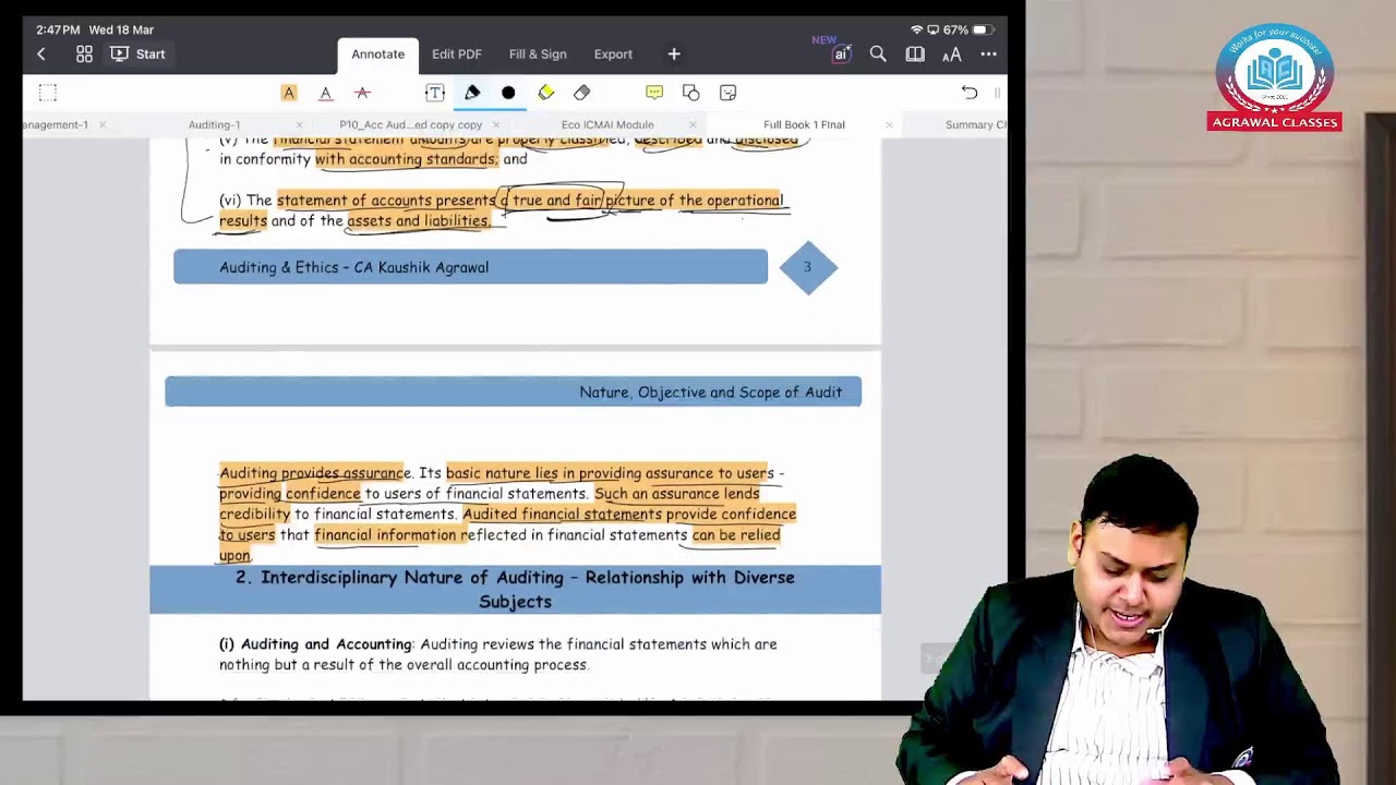 CA Inter | Group 2| Audit | Lecture 1 | Introduction | CA Kaushik S Agrawal | Agrawal Classes