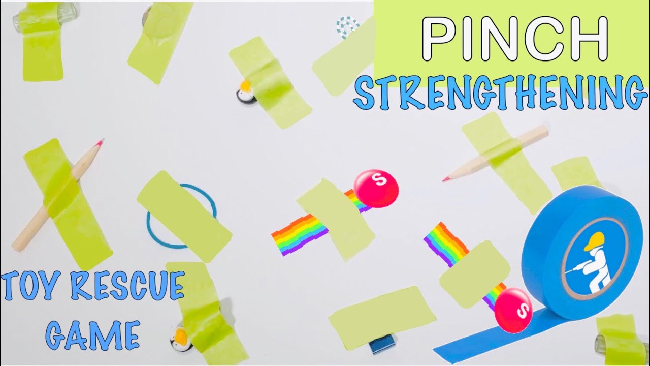 PINCH STRENGTHENING with Tape l Matching l  OT Teletherapy Session Game for Children at Home