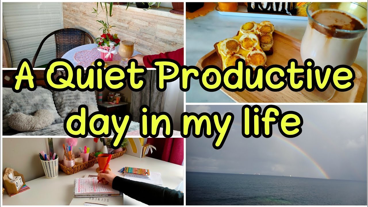 A Quiet Productive Day، Silent vlog: Healthy breakfast idea, Rainbow, going out, new blanket