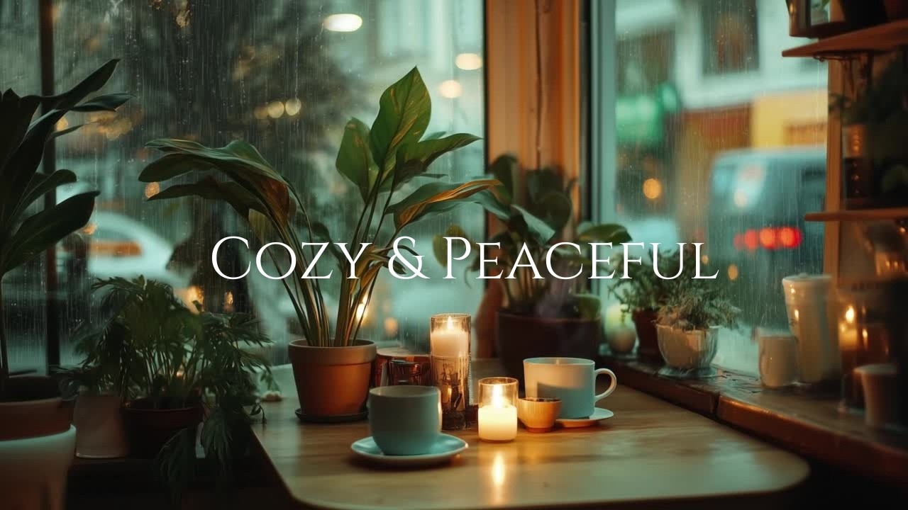 Rainy Cafe Ambience ☕ Cozy Peaceful Instrumental Music for Work, Deep Focus and Study