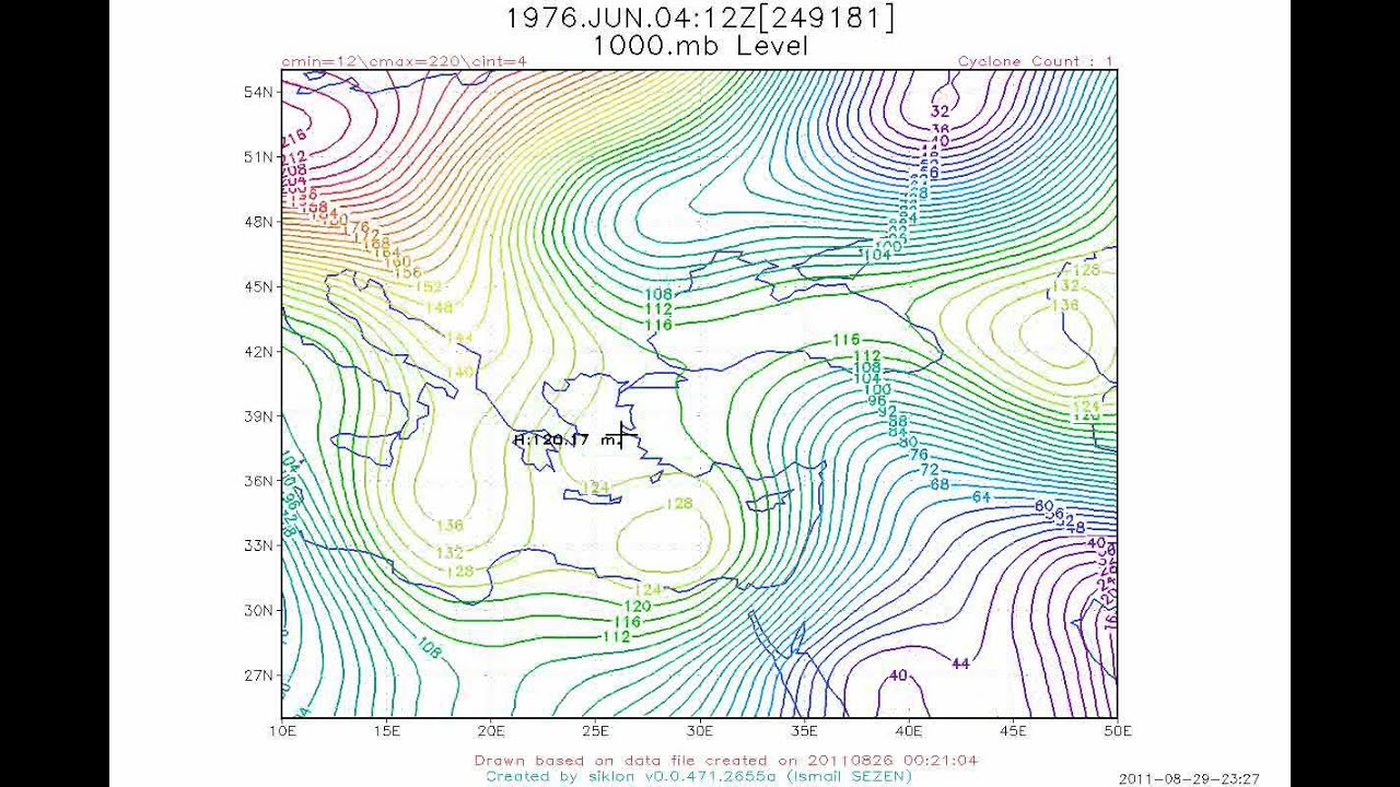 Cyclone Locations + Year: 1976, Level: 1000mb. Time Interval:1 hour - Time Lapse
