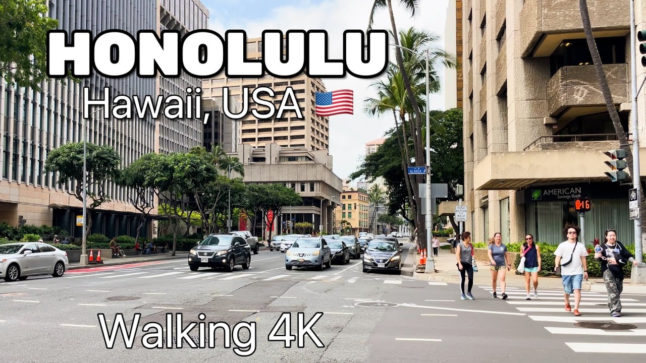 【HAWAII 】downtown Honolulu walking tour , Oahu , Hawaii, USA | Honolulu tour 4K