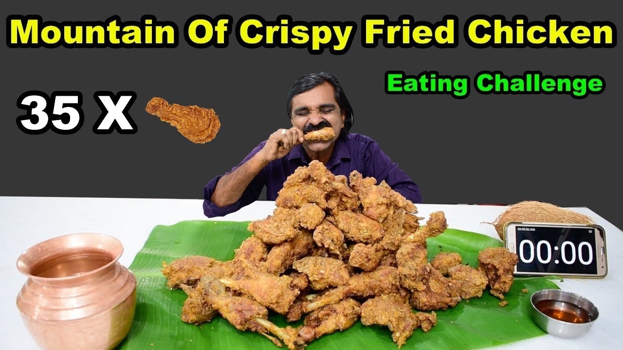 35 X Mountain Of Crispy Fried Chicken Challenge | Food Challenge India | Home Made Fried Chicken |