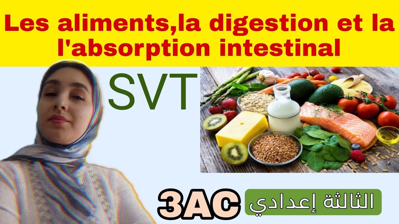 les aliments, la digestion et l'absorption intestinale أول درس /ثالثة إعدادي/ علوم الحياة والارض