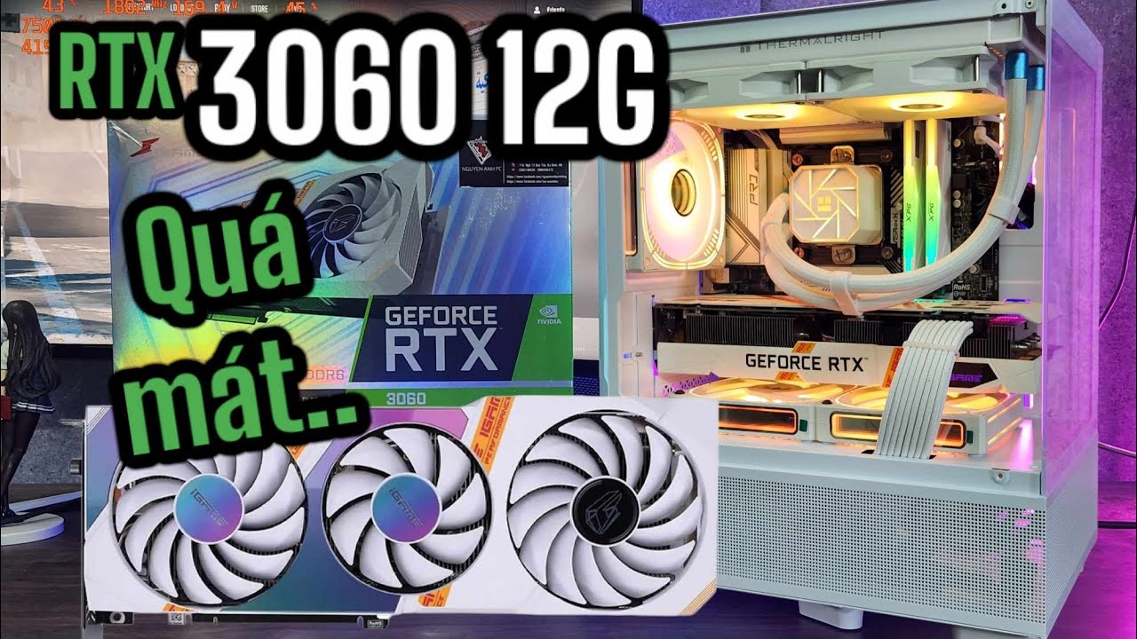 ĐÁNH GIÁ Coloful RTX 3060 12gb Ultra White Màu Trắng Quá Đẹp -  Nhiệt độ mát mẻ !