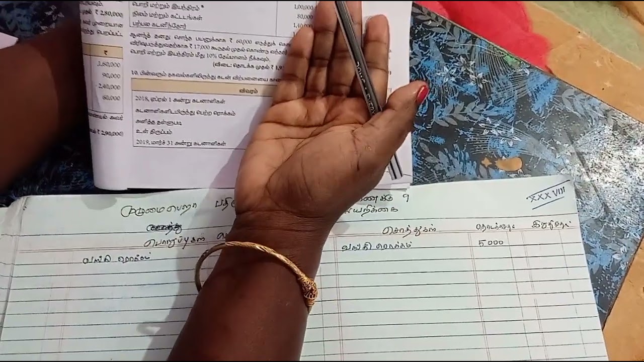 12 std கணக்குப்பதிவியல் முழுமை பெறா பதிவேடுகள் பயிற்சி கணக்கு 9