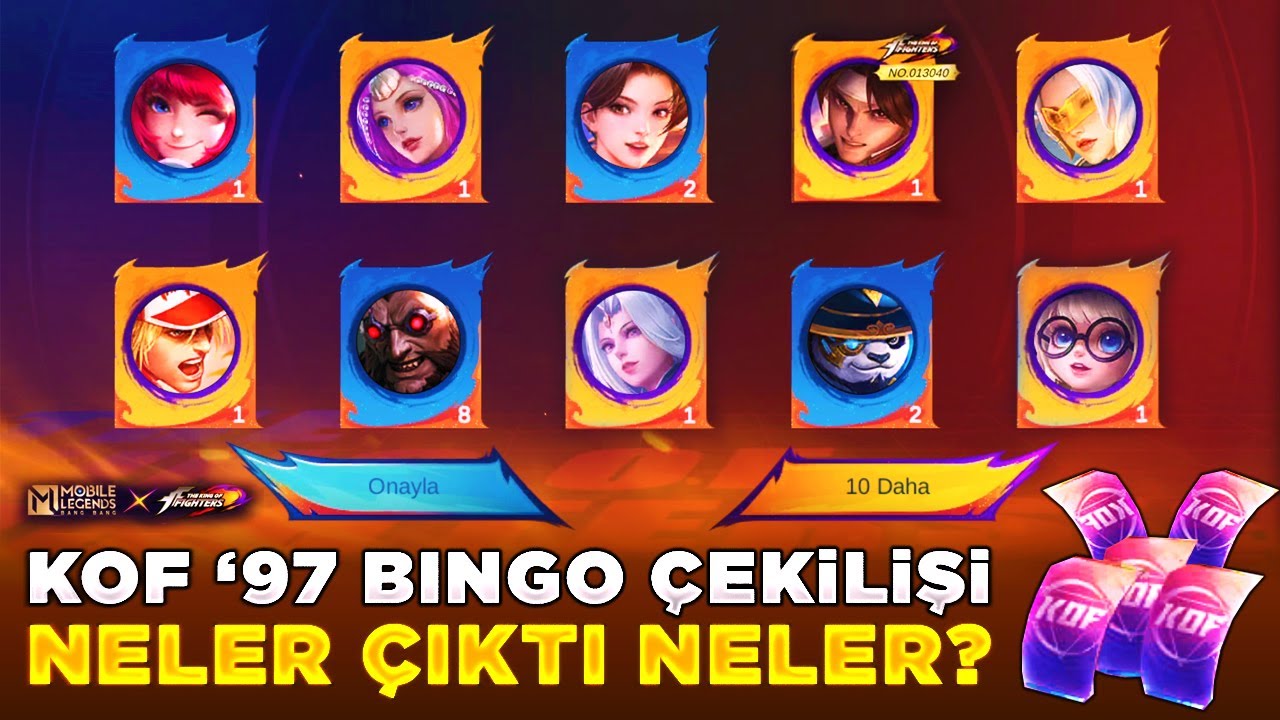 BU KOSTÜMLER ŞAKA OLMALI NELER ÇIKARTTIM NELER MLBB X KOF 97 BINGO ETKİNLİĞİ ÇEKİLİŞ