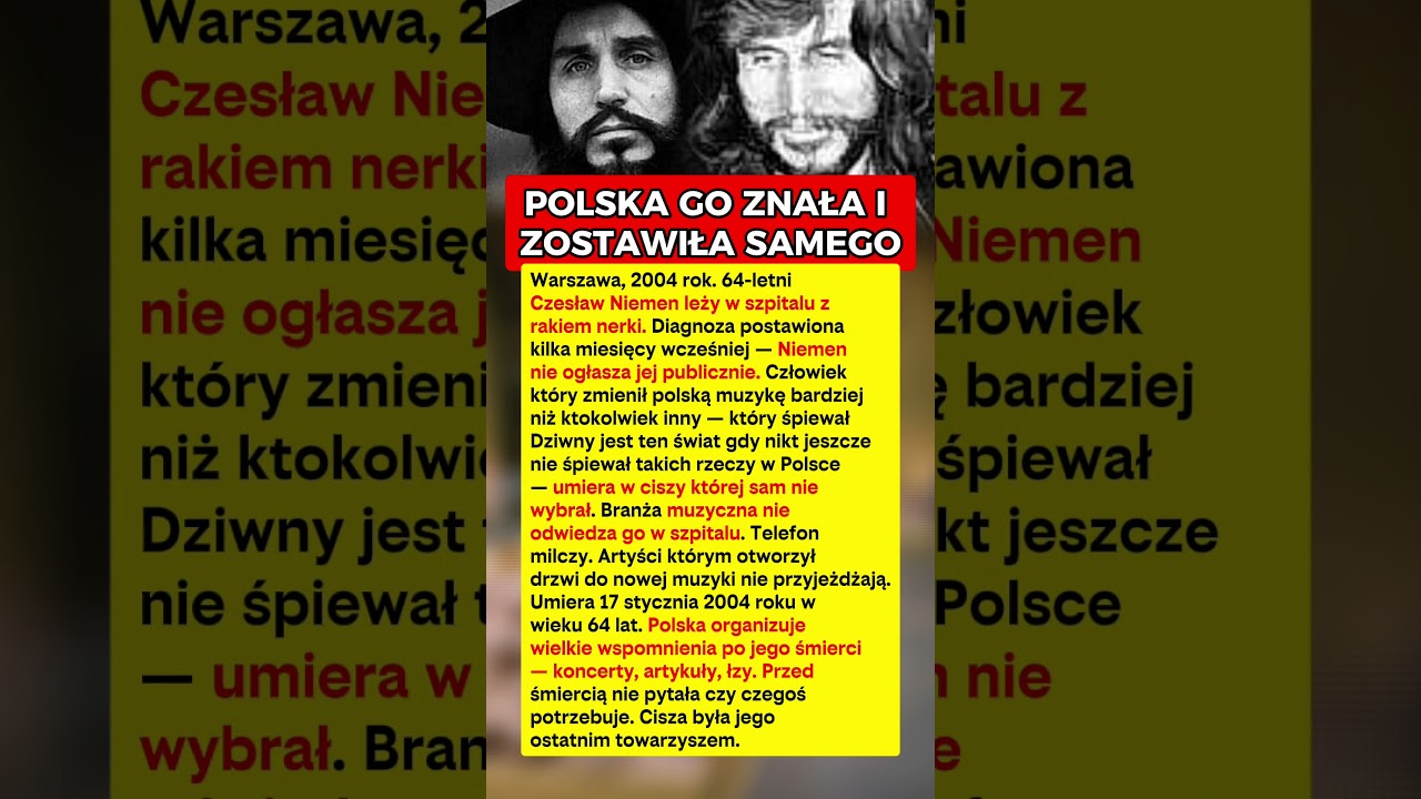 BRANŻA NIE ODWIEDZIŁA GO ANI RAZU W SZPITALU