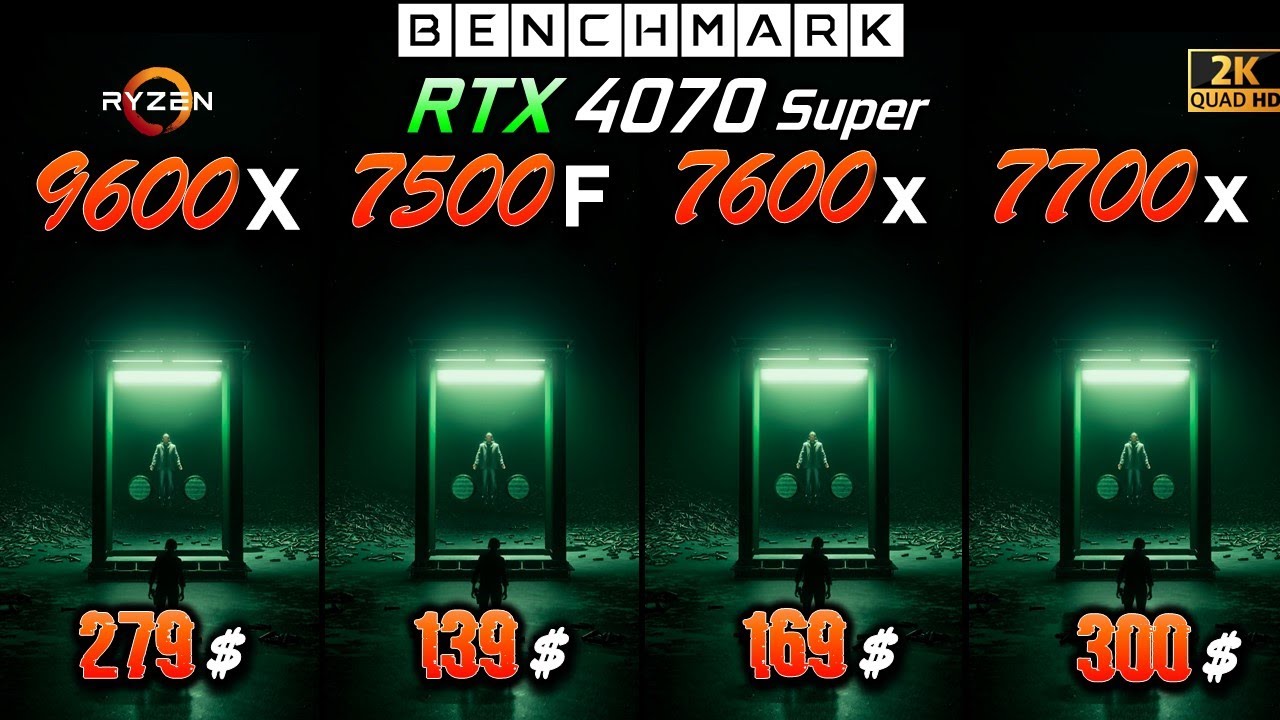 Ryzen 5 9600x vs 5 7500F vs 5 7600x vs 7 7700x / Test in 8 Games / 1440p / RTX 4070  Super