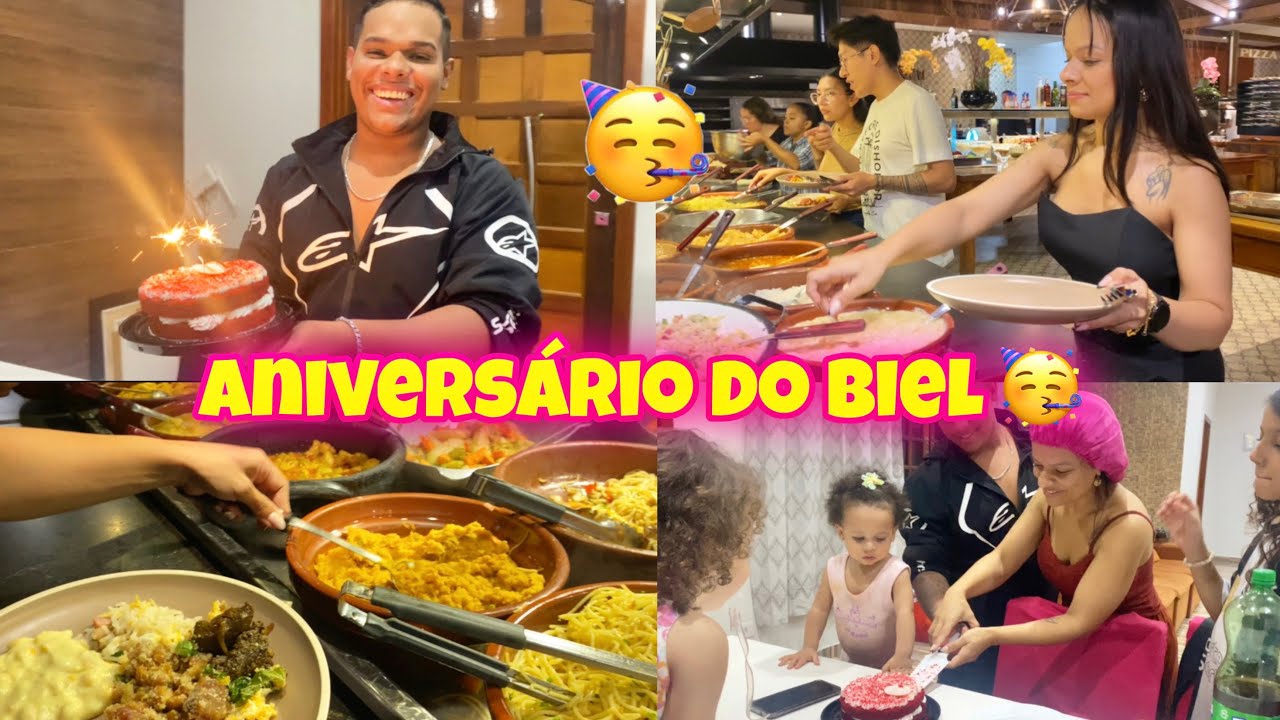 COMEMORANDO 21 ANOS DO BIEL - BOLO SURPRESA - FOMOS NO RESTAURANTE 