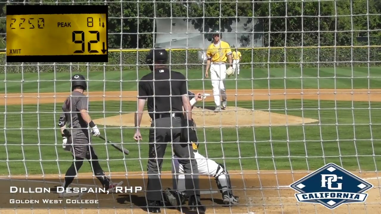 Dillon Despain Prospect Video, RHP, Golden West College