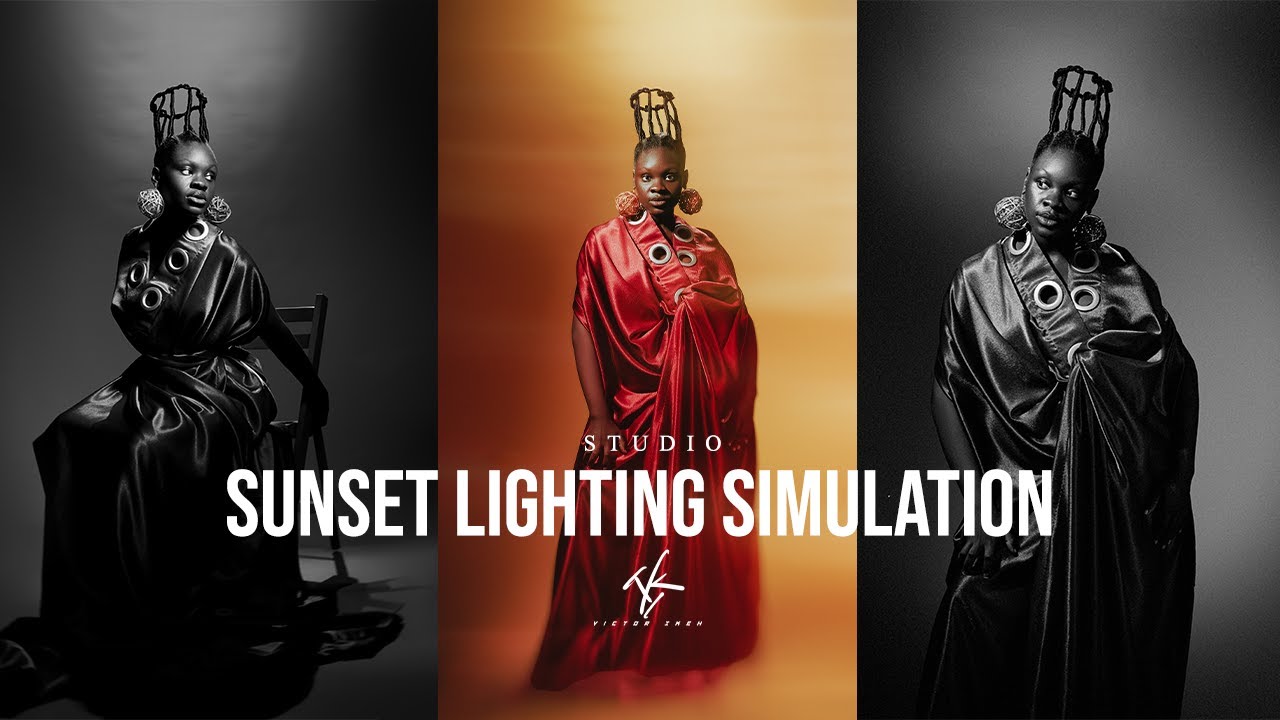 Studio sunset light simulation and setup | How to properly expose for dark skin