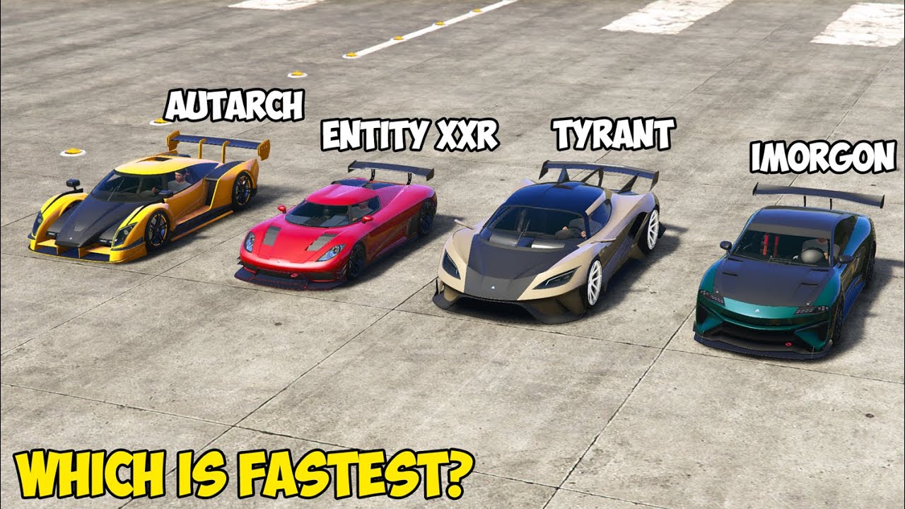 GTA 5 - OVERFLOD AUTARCH vs TYRANT vs IMORGON vs ENTITY XXR - Which is Fastest?