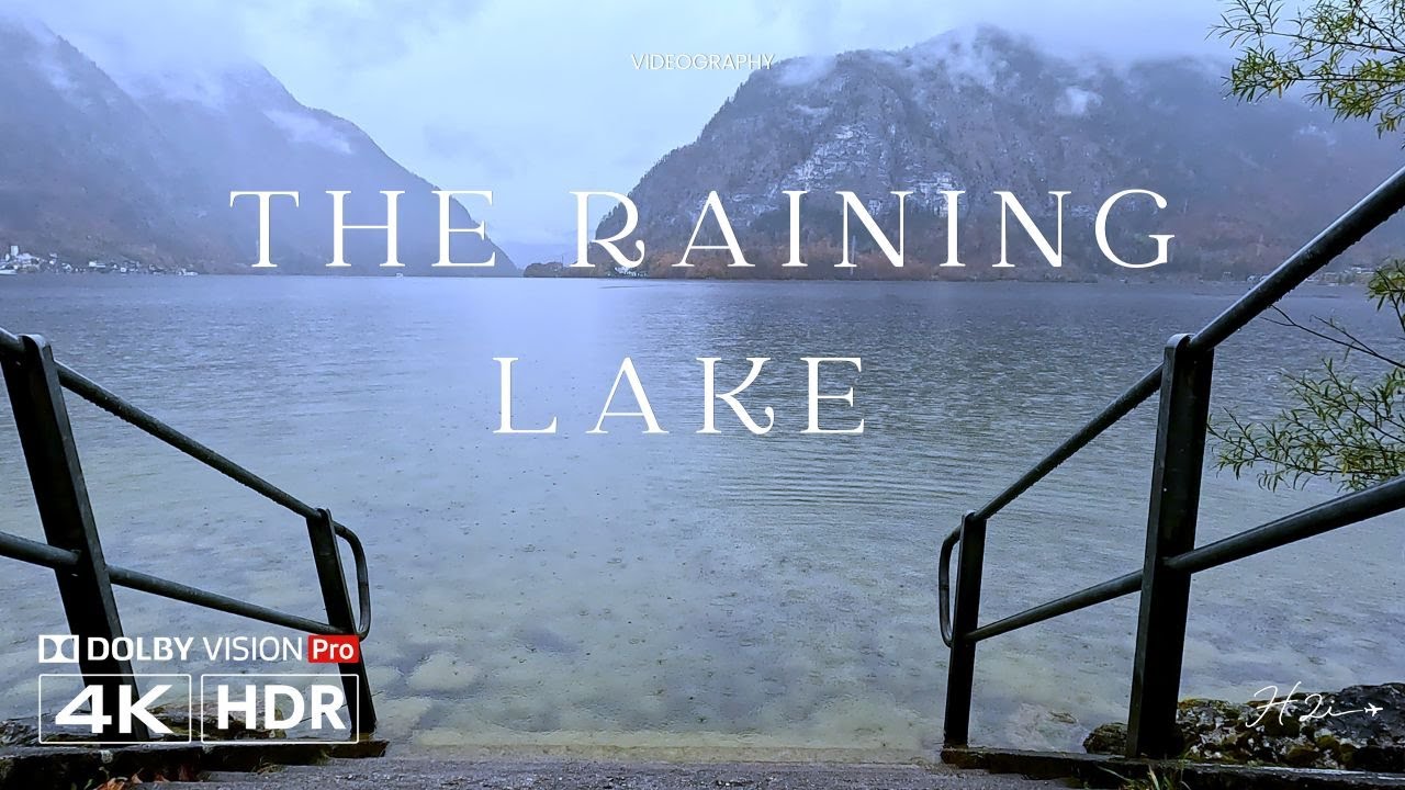 Rainy Lake Ambience 🌧️ | 4K HDR Nature Sounds for Deep Sleep, Study & Focus