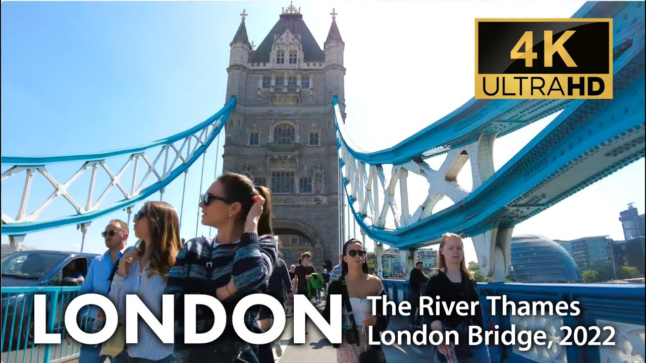 London Walk on 14/5/22, The River Thames, London Bridge, Tower of London, 4K Vlog, Virtual Tour