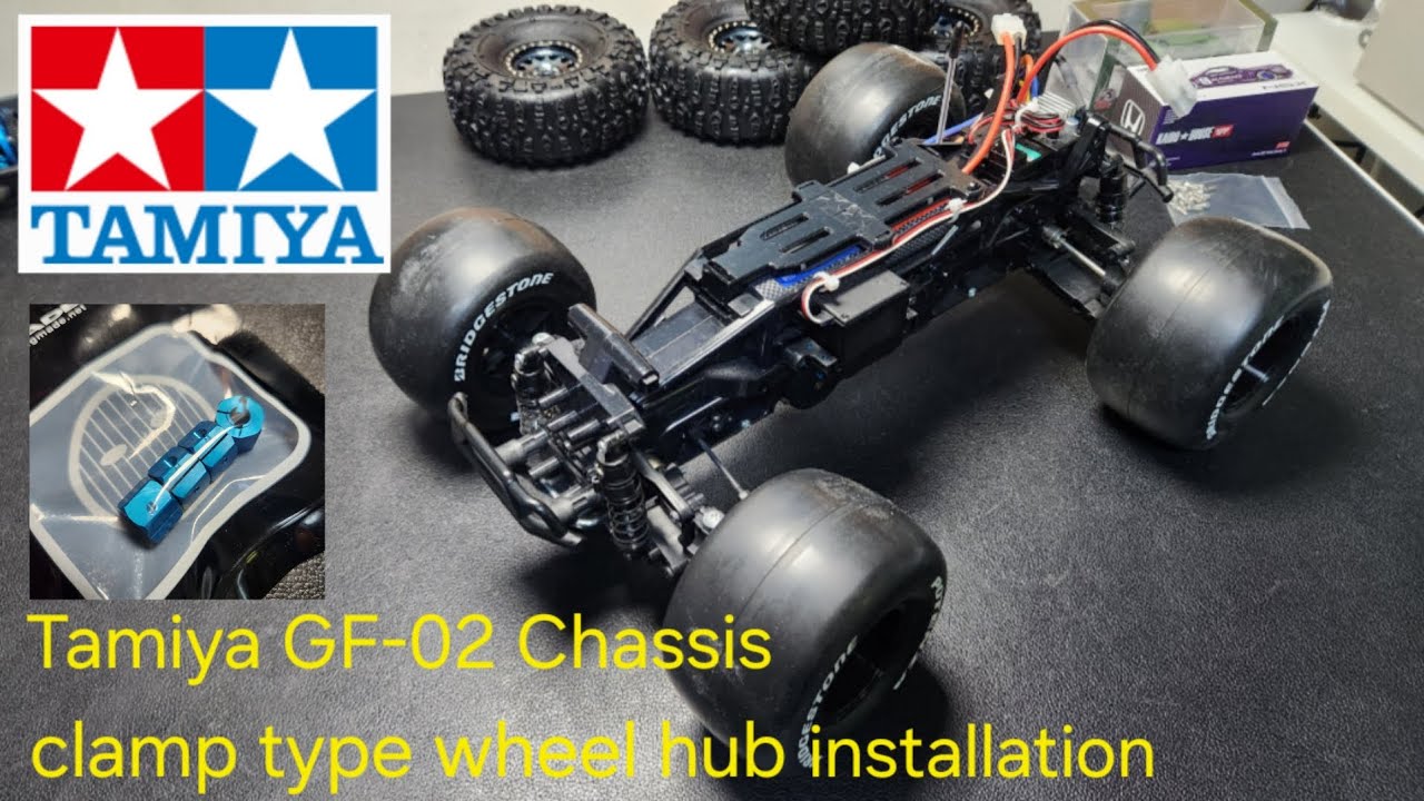 Tamiya GF-02 Chassis clamp type wheel hub installation