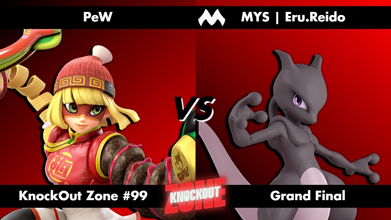 KnockOut Zone #99 - SSBU Grand Final - PeW (Min Min) vs Eru.Reido (Mewtwo)