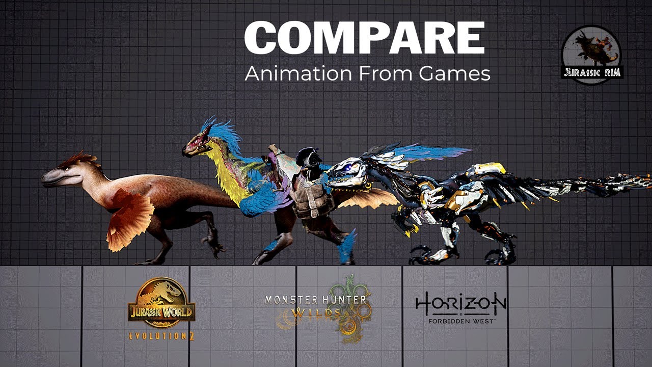 Utahraptor vs Seikret vs Clawstrider | The Creature Motion of 3 Top Games