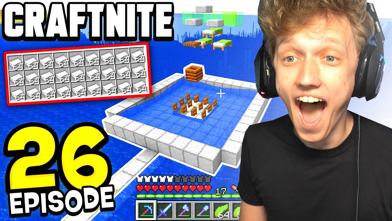 Craftnite: Episode 26 - I BUILT A MEGA IRON FARM... (infinite iron)