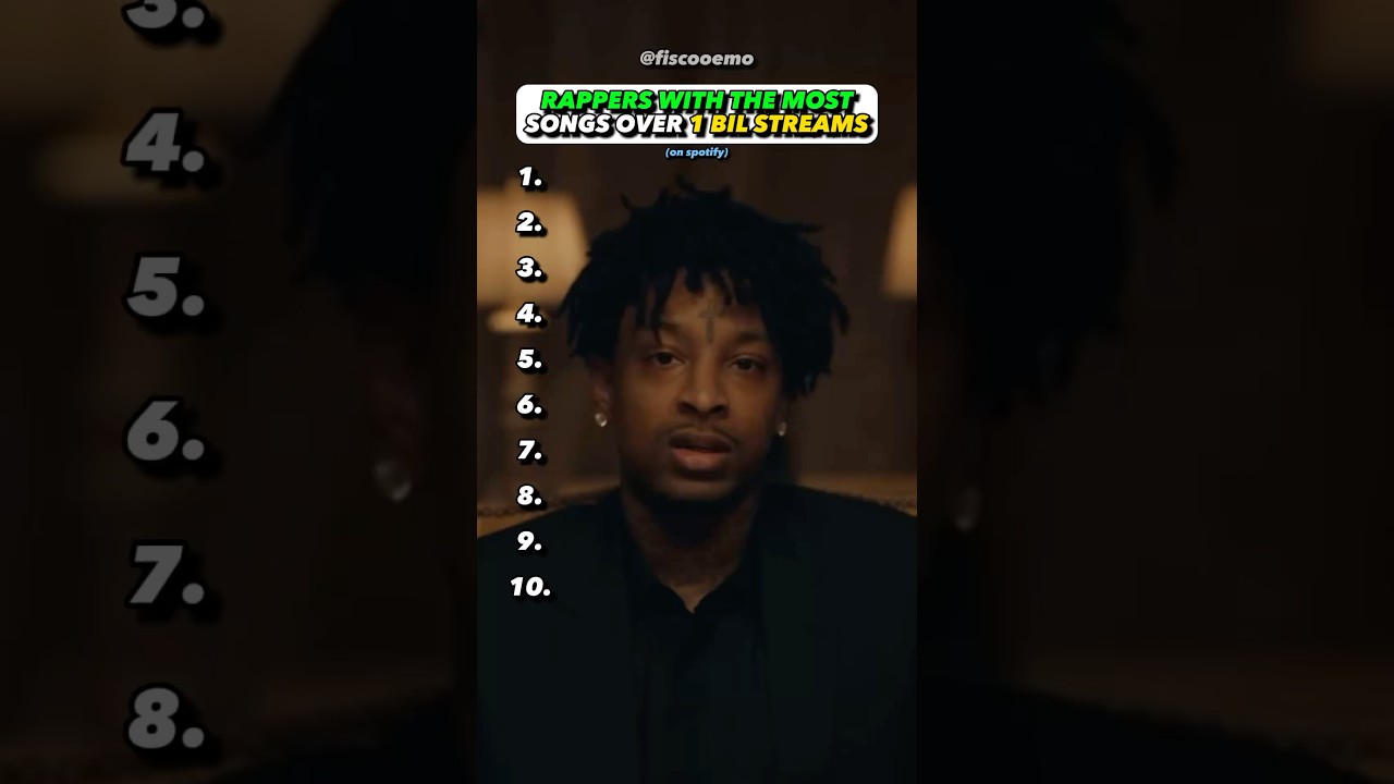 Rappers With The Most Songs Over 1 Billion Streams #21savage #kendricklamar #drake #juicewrld